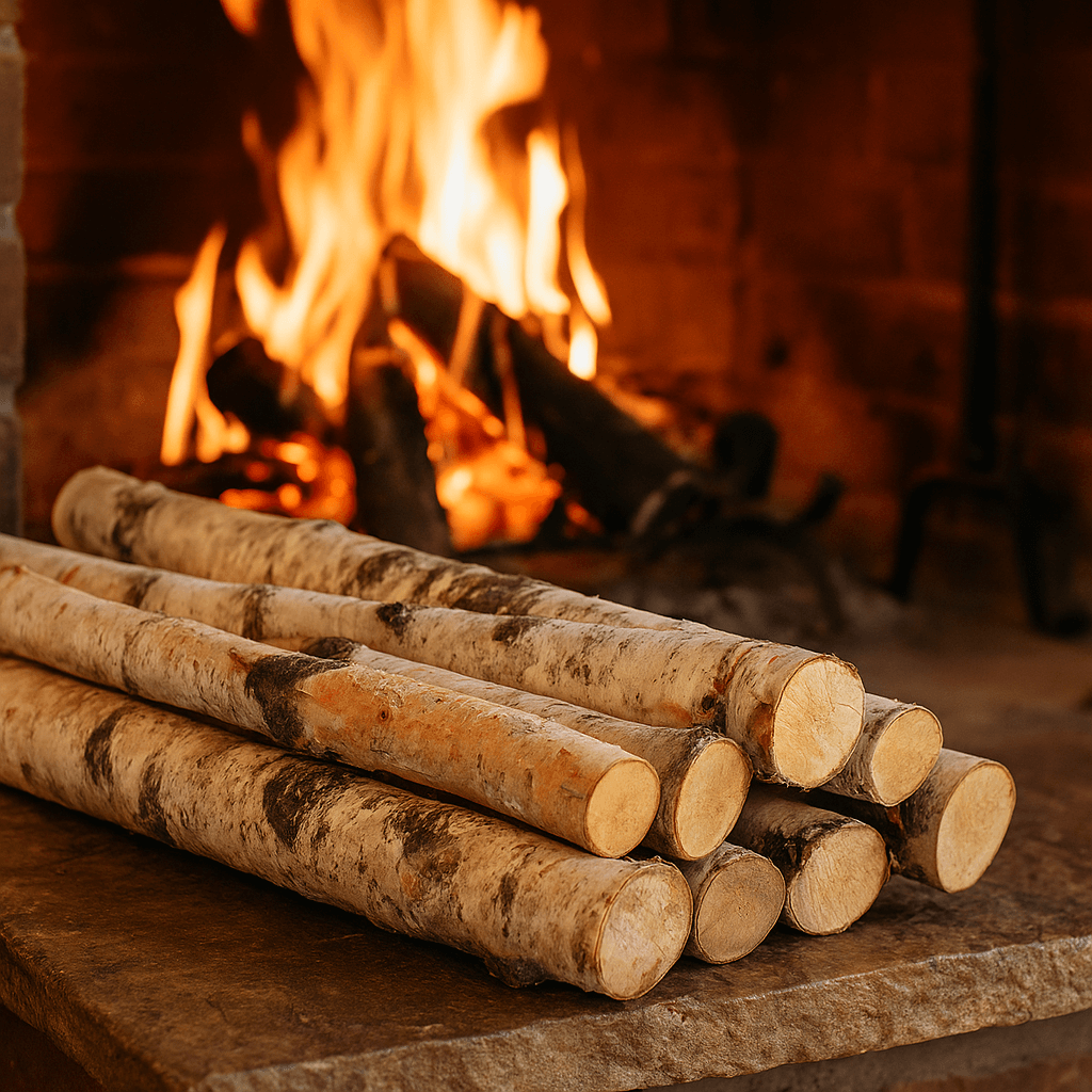 Natural Birch Logs – Rustic Décor Set