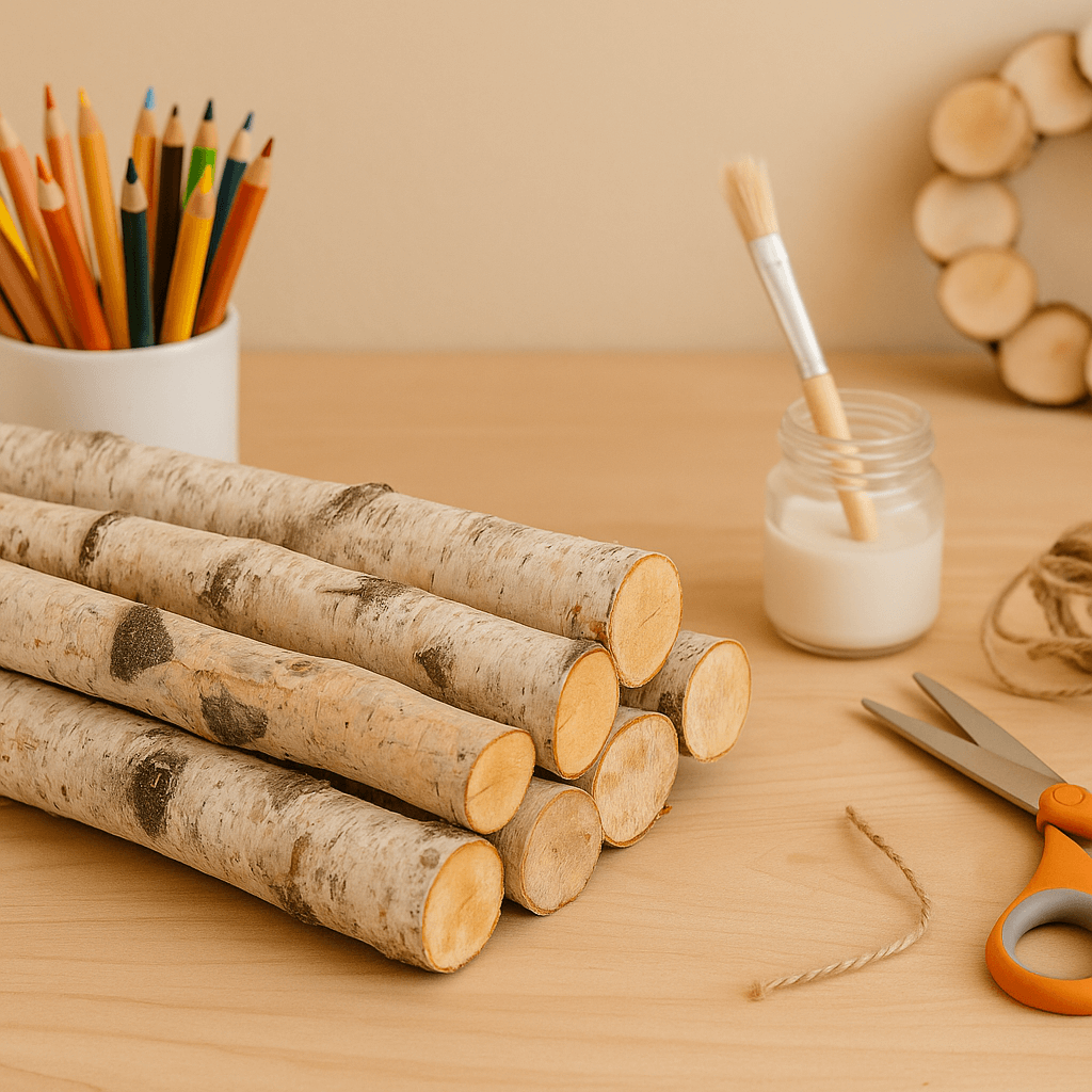 Natural Birch Logs – Rustic Décor Set