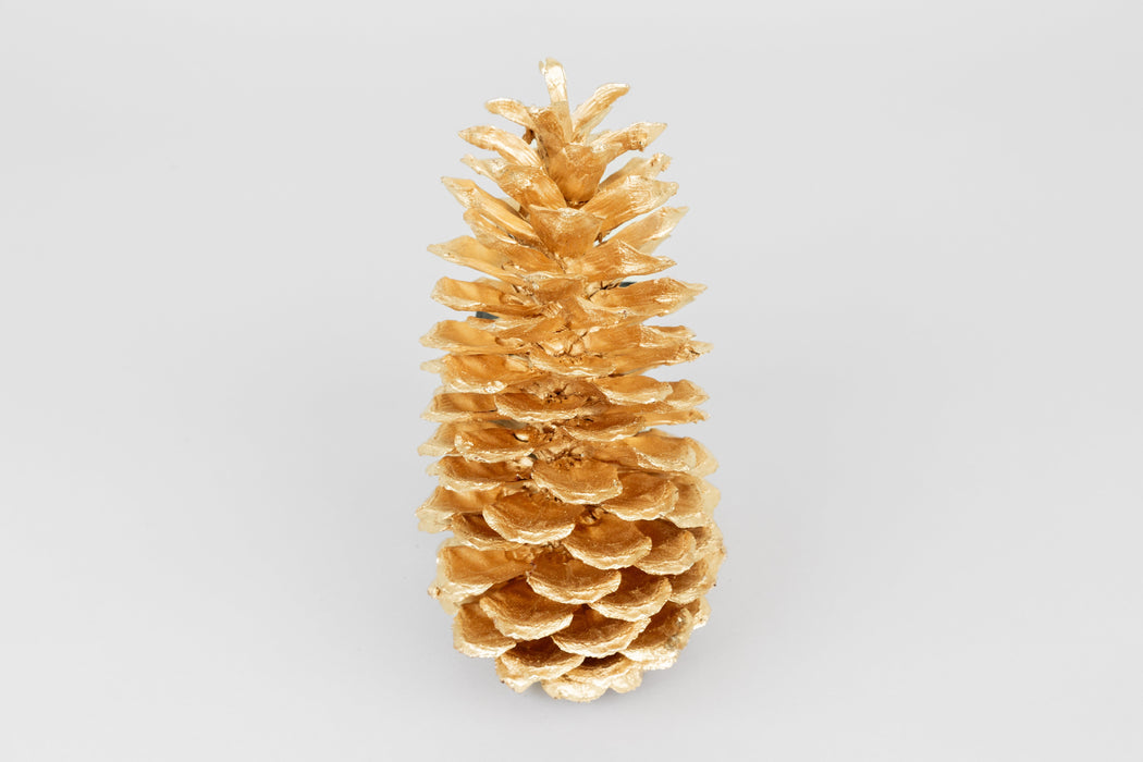 Metallic Gold Sugar Pine Cones – Set of 3 Luxe Winter Accents