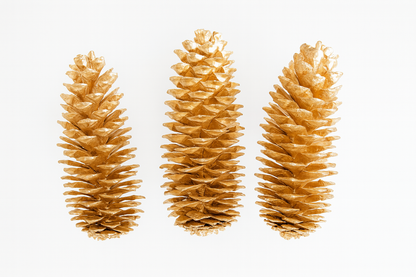 Metallic Gold Sugar Pine Cones – Set of 3 Luxe Winter Accents