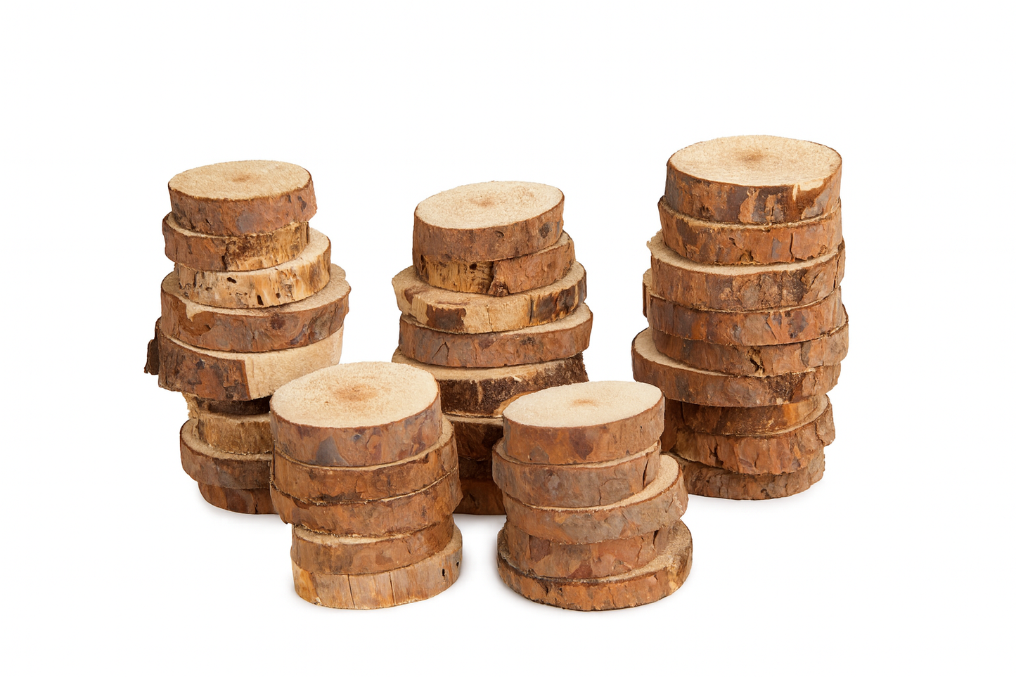 Natural Wood Discs – Approx. 30pc Bag (½″ Thick, 2–3″ Dia)