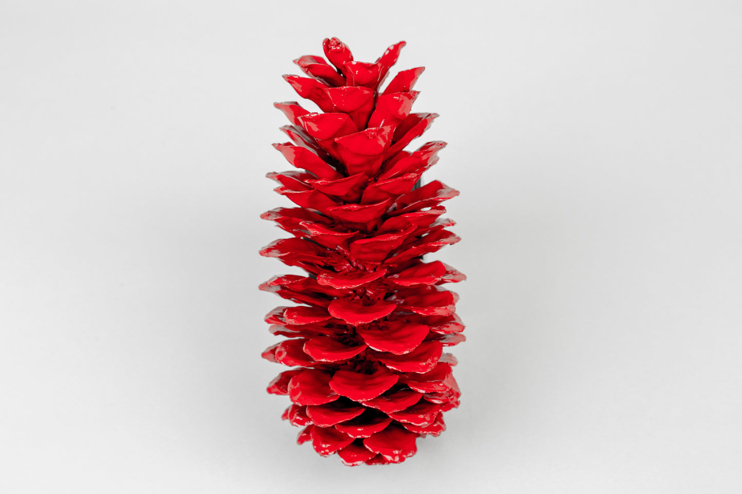 Red-Finished Sugar Pine Cones – Set of 3 Bold Holiday Accents
