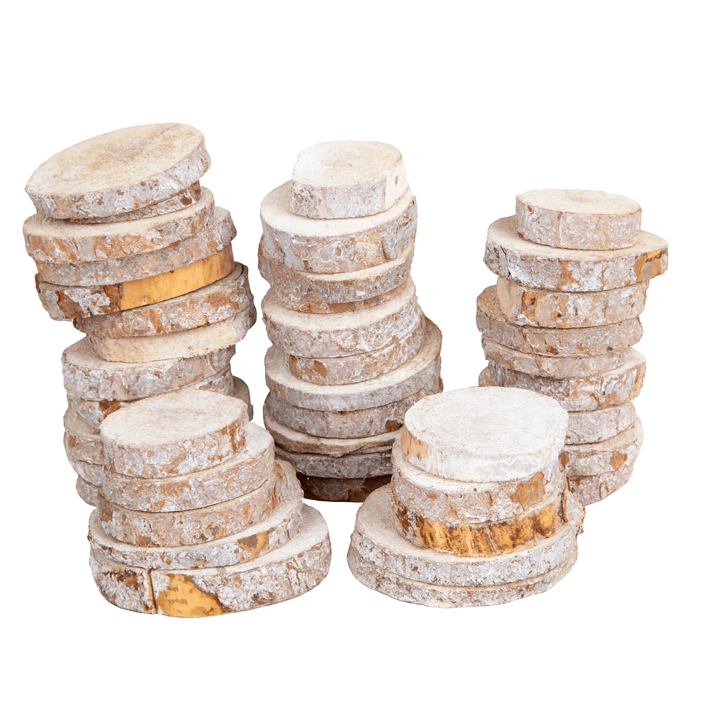 Natural Wood Discs – Approx. 30pc Bag (½″ Thick, 2–3″ Dia)