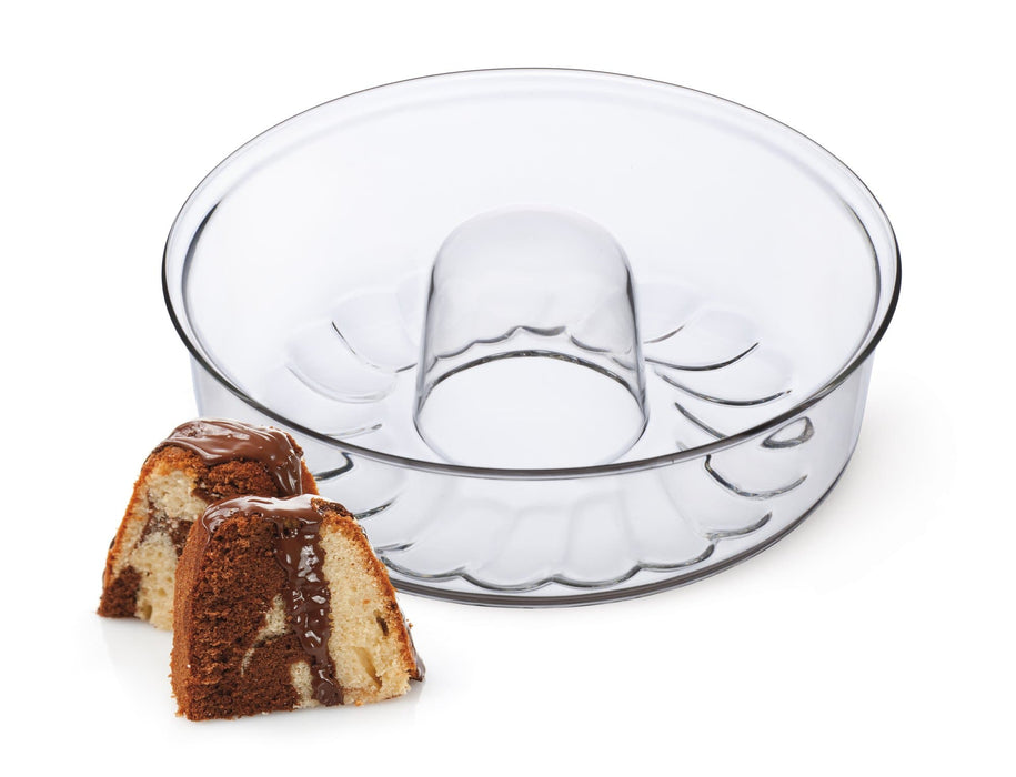 Simax - Shallow Blown Glass Bundt Pan , 10.25''/2.1 Qt 8.4 Cups