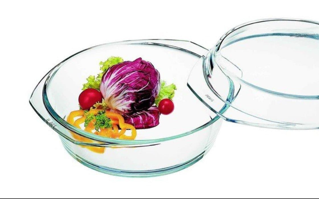 Simax - Round Glass Casserole W/ Glass Lid, 2.5Qt