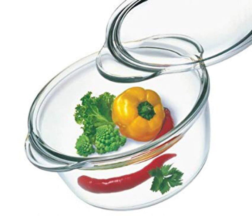 Simax - Deep Round Glass Casserole W/ Glass Lid 1.8 Qt